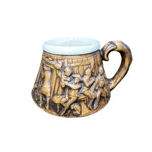 Vintage treasure‎ craft mug colonial military soldiers in uniform 1958